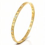 Old Roman Numeral Bangle - 18K Gold Tarnish-Free bangle