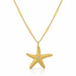 18K Gold Starfish Pendant Necklace