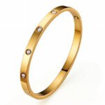18K Gold-Plated Cubic Zirconia Bangle Bracelet