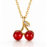 18K Gold Plated Cherry Pendant Necklace