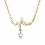 Heartbeat 18k Gold Cubic Zirconia Necklace