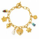 Multicharm Gold-Tone Link Bracelet
